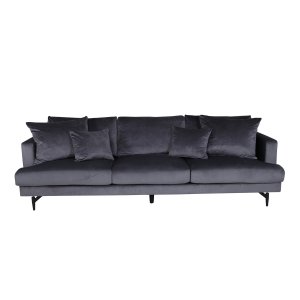 VENTURE DESIGN Sofia 3 pers. sofa - mrkegr fljl og sort stl