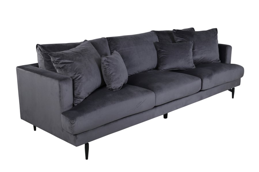 VENTURE DESIGN Sofia 3-seters sofa - mrkegr flyel og sort stl