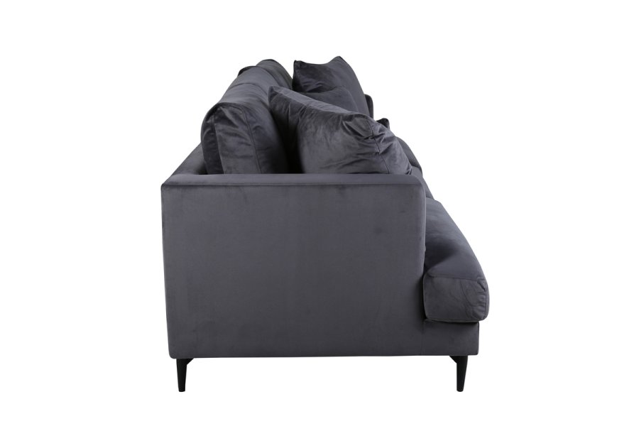 VENTURE DESIGN Sofia 3-seters sofa - mrkegr flyel og sort stl
