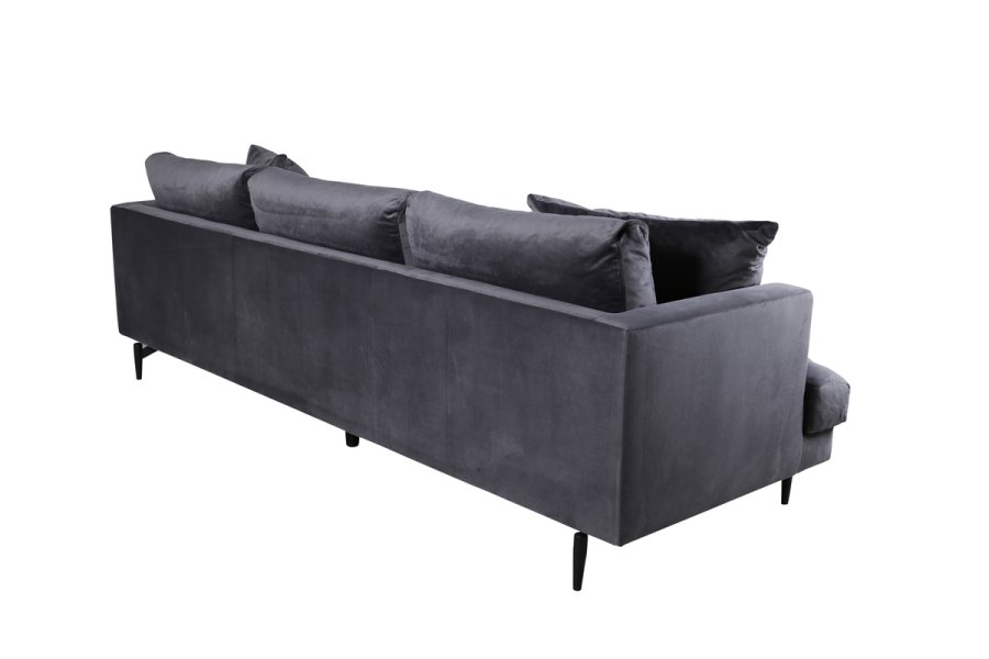VENTURE DESIGN Sofia 3-seters sofa - mrkegr flyel og sort stl