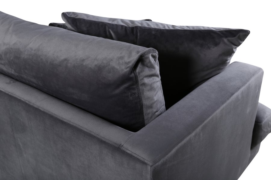 VENTURE DESIGN Sofia 3-seters sofa - mrkegr flyel og sort stl