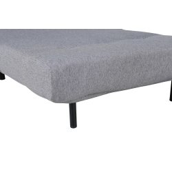 Vicky sovesofa, enkelt - gr� polyester og sort st�l (190x73)