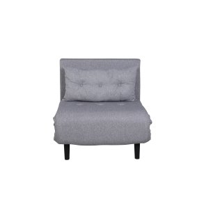 Vicky sovesofa, enkelt - gr� polyester og sort st�l (190x73)
