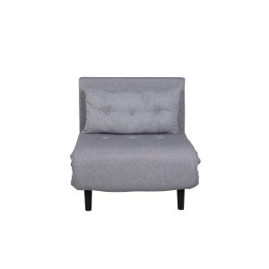 VENTURE DESIGN Vicky sovesofa, enkelt - gr polyester og sort stl (190x73)