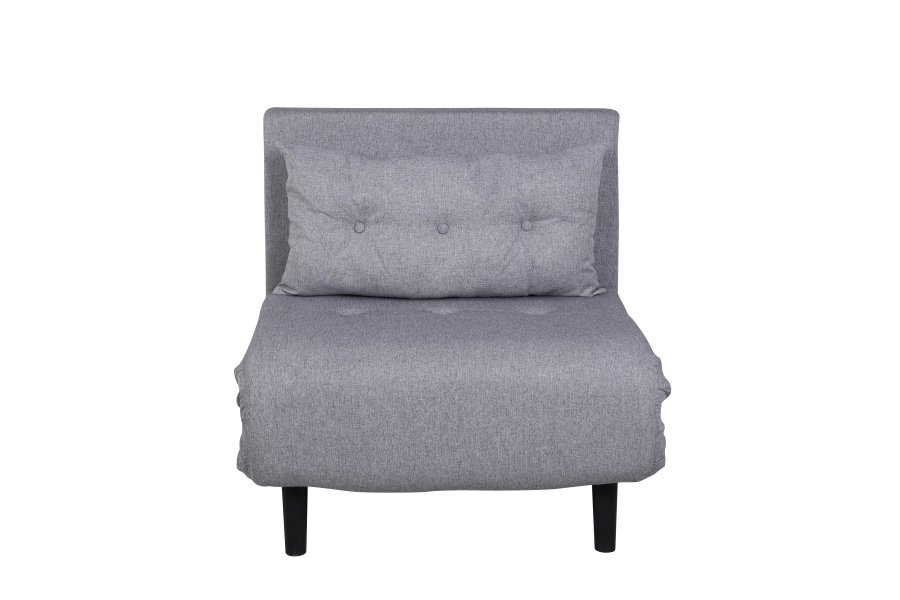 VENTURE DESIGN Vicky sovesofa, enkelt - gr polyester og svart stl (190x73)