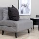 VENTURE DESIGN Vicky sovesofa, enkelt - gr polyester og svart stl (190x73)