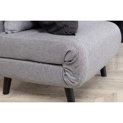 Vicky sovesofa, enkelt - gr� polyester og sort st�l (190x73)