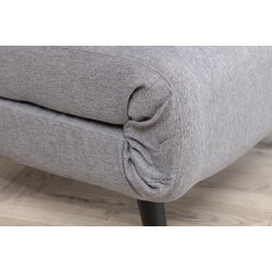 Vicky sovesofa, enkelt - gr� polyester og sort st�l (190x73)