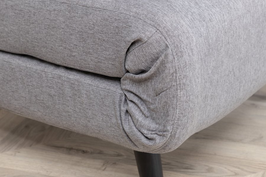 VENTURE DESIGN Vicky sovesofa, enkelt - gr polyester og svart stl (190x73)
