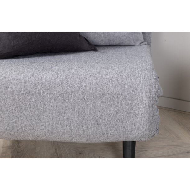 Vicky sovesofa, enkelt - gr� polyester og sort st�l (190x73)