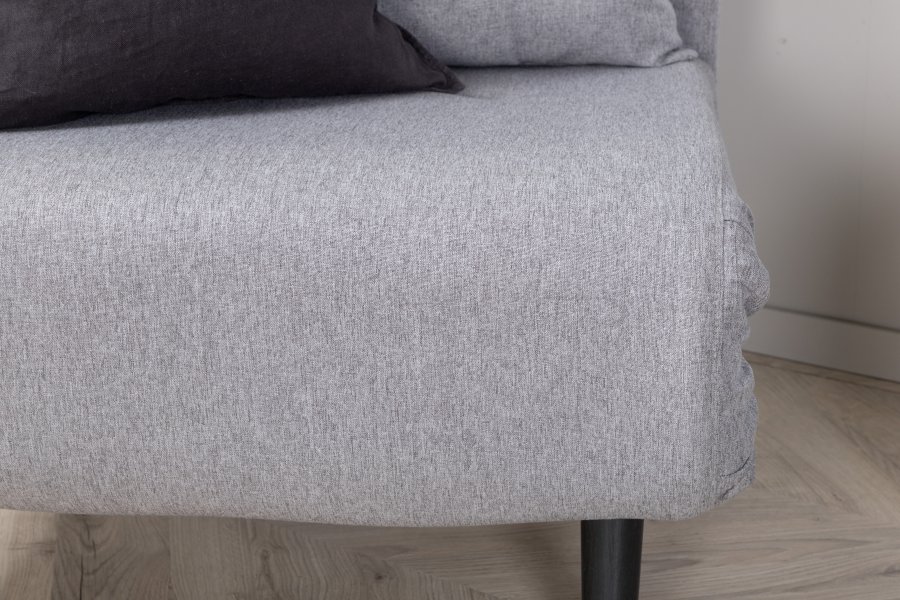 VENTURE DESIGN Vicky sovesofa, enkelt - gr polyester og svart stl (190x73)