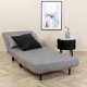 VENTURE DESIGN Vicky sovesofa, enkelt - gr polyester og svart stl (190x73)
