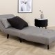 VENTURE DESIGN Vicky sovesofa, enkelt - gr polyester og svart stl (190x73)