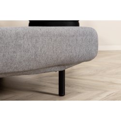 Vicky sovesofa, enkelt - gr� polyester og sort st�l (190x73)