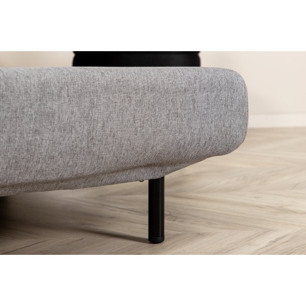 Vicky sovesofa, enkelt - gr� polyester og sort st�l (190x73)