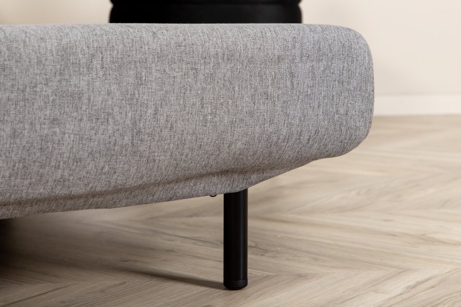 VENTURE DESIGN Vicky sovesofa, enkelt - gr polyester og svart stl (190x73)
