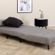 VENTURE DESIGN Vicky sovesofa, enkelt - gr polyester og svart stl (190x73)