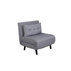Vicky sovesofa, enkelt - gr� polyester og sort st�l (190x73)