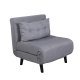 VENTURE DESIGN Vicky sovesofa, enkelt - gr polyester og svart stl (190x73)