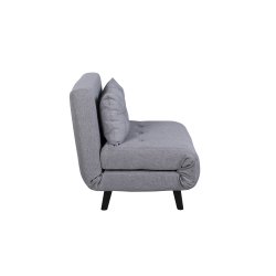 Vicky sovesofa, enkelt - gr� polyester og sort st�l (190x73)