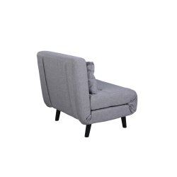 Vicky sovesofa, enkelt - gr� polyester og sort st�l (190x73)
