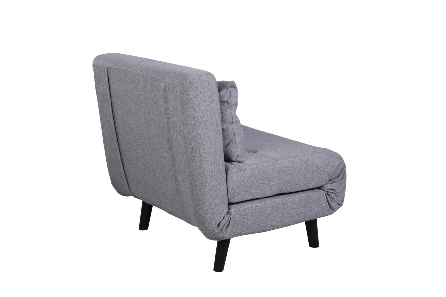 VENTURE DESIGN Vicky sovesofa, enkelt - gr polyester og svart stl (190x73)