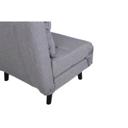 Vicky sovesofa, enkelt - gr� polyester og sort st�l (190x73)