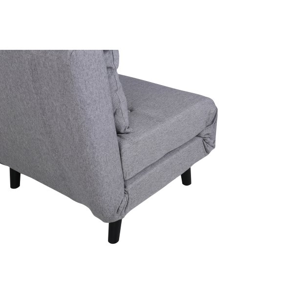 Vicky sovesofa, enkelt - gr� polyester og sort st�l (190x73)