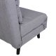 VENTURE DESIGN Vicky sovesofa, enkelt - gr polyester og svart stl (190x73)