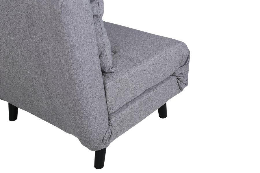 VENTURE DESIGN Vicky sovesofa, enkelt - gr polyester og svart stl (190x73)