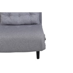 Vicky sovesofa, enkelt - gr� polyester og sort st�l (190x73)
