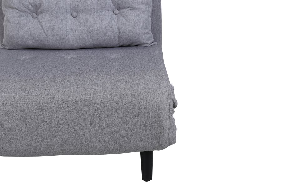 VENTURE DESIGN Vicky sovesofa, enkelt - gr polyester og svart stl (190x73)