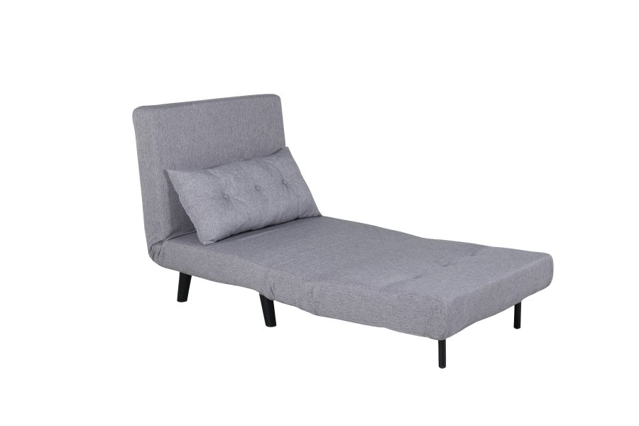 VENTURE DESIGN Vicky sovesofa, enkelt - gr polyester og svart stl (190x73)