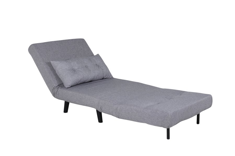 VENTURE DESIGN Vicky sovesofa, enkelt - gr polyester og svart stl (190x73)