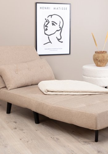 VENTURE DESIGN Vicky sovesofa, enkelt - brun polyester og svart stl (190x73)