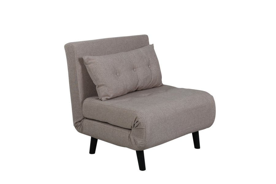 VENTURE DESIGN Vicky sovesofa, enkelt - brun polyester og svart stl (190x73)