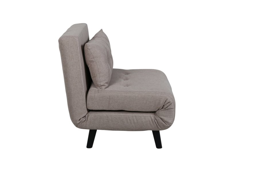 VENTURE DESIGN Vicky sovesofa, enkelt - brun polyester og svart stl (190x73)