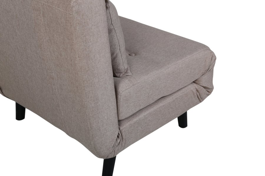 VENTURE DESIGN Vicky sovesofa, enkelt - brun polyester og svart stl (190x73)