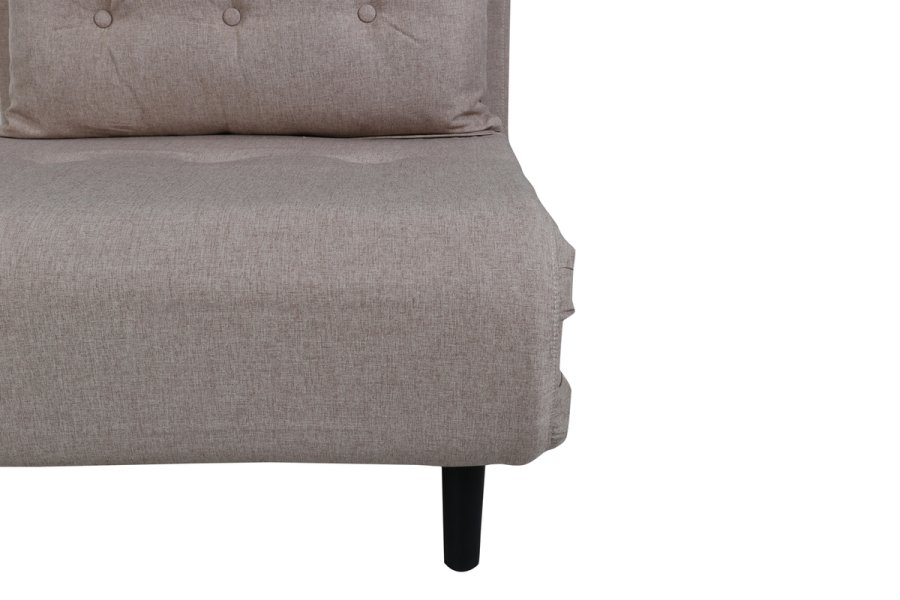 VENTURE DESIGN Vicky sovesofa, enkelt - brun polyester og svart stl (190x73)