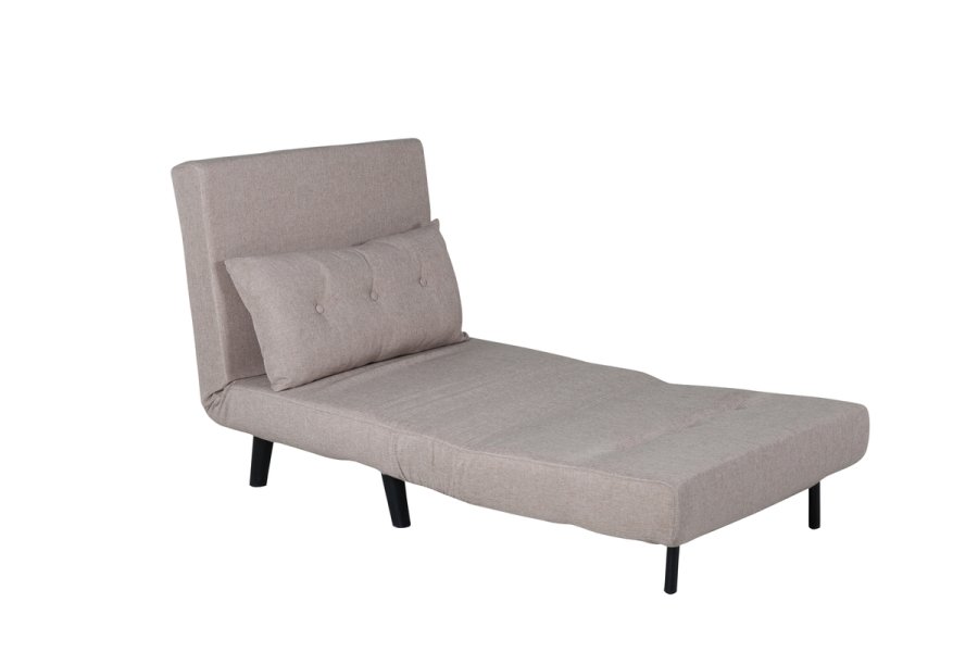 VENTURE DESIGN Vicky sovesofa, enkelt - brun polyester og svart stl (190x73)