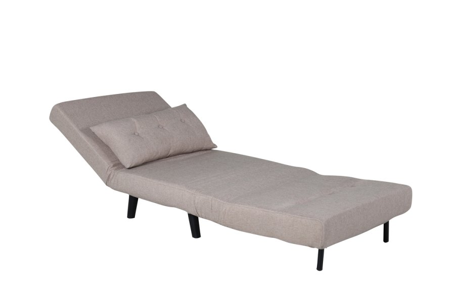 VENTURE DESIGN Vicky sovesofa, enkelt - brun polyester og svart stl (190x73)