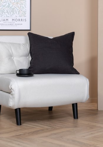 VENTURE DESIGN Vicky sovesofa, enkelt - beige polyester og svart stl (190x73)