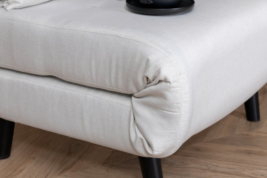VENTURE DESIGN Vicky sovesofa, enkelt - beige polyester og svart stl (190x73)