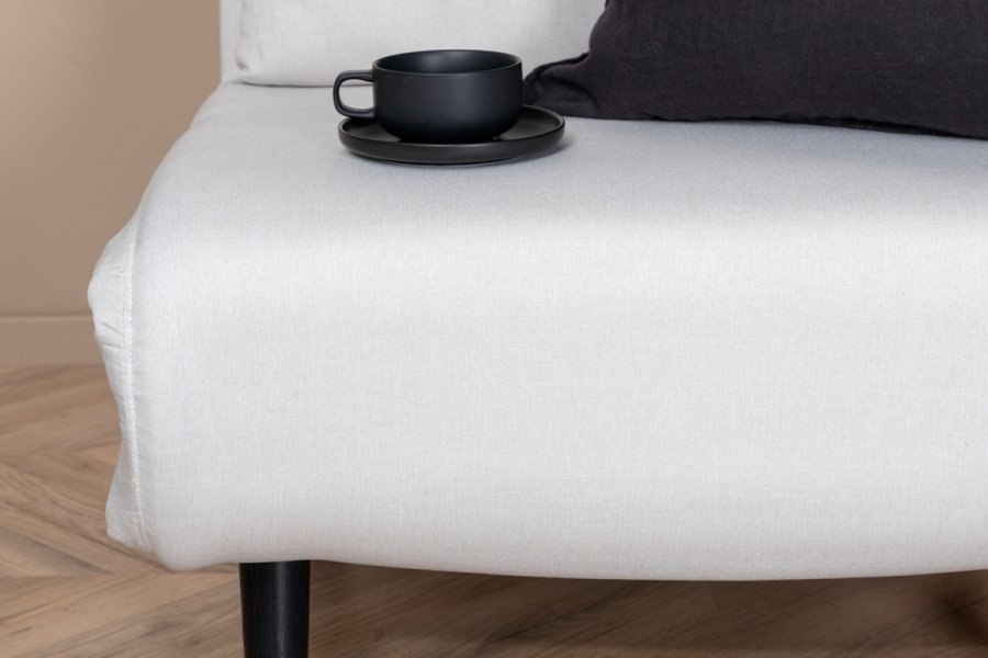 VENTURE DESIGN Vicky sovesofa, enkelt - beige polyester og svart stl (190x73)
