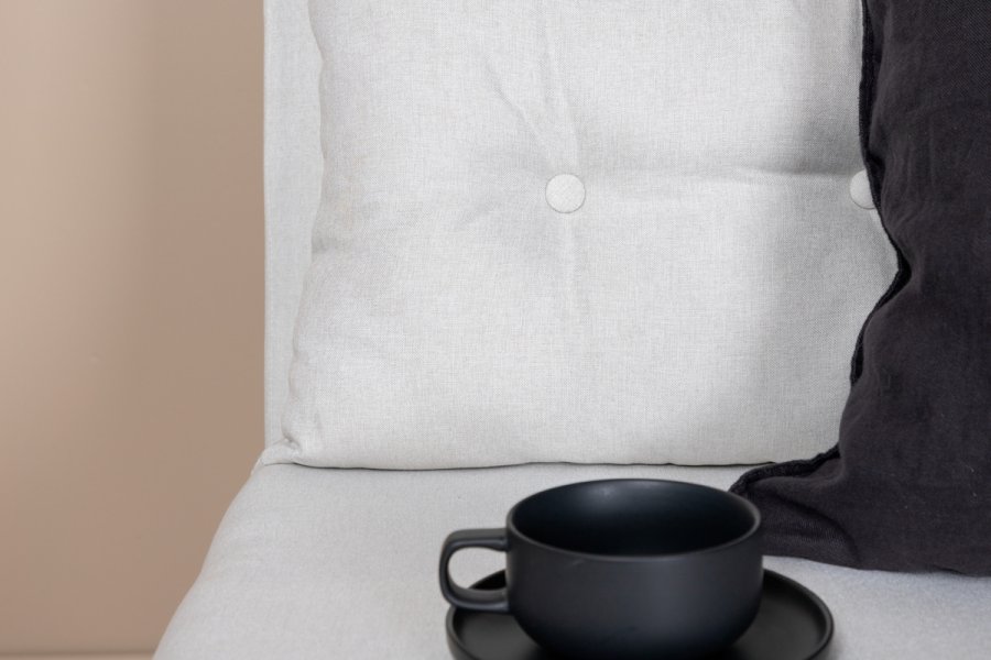 VENTURE DESIGN Vicky sovesofa, enkelt - beige polyester og svart stl (190x73)