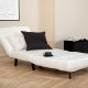 VENTURE DESIGN Vicky sovesofa, enkelt - beige polyester og svart stl (190x73)