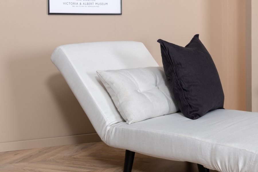 VENTURE DESIGN Vicky sovesofa, enkelt - beige polyester og svart stl (190x73)