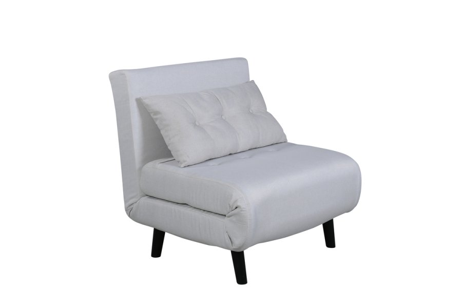 VENTURE DESIGN Vicky sovesofa, enkelt - beige polyester og svart stl (190x73)