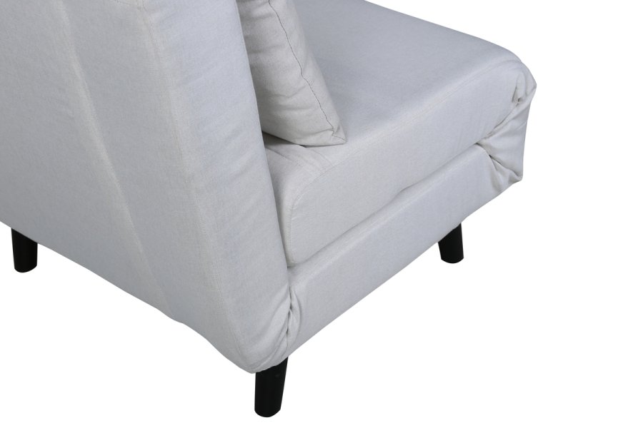 VENTURE DESIGN Vicky sovesofa, enkelt - beige polyester og svart stl (190x73)