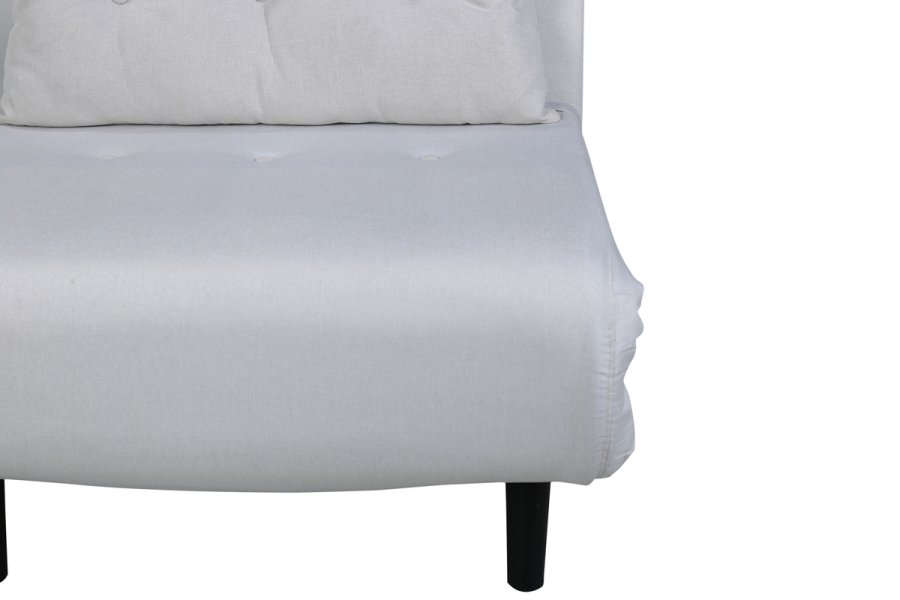 VENTURE DESIGN Vicky sovesofa, enkelt - beige polyester og svart stl (190x73)